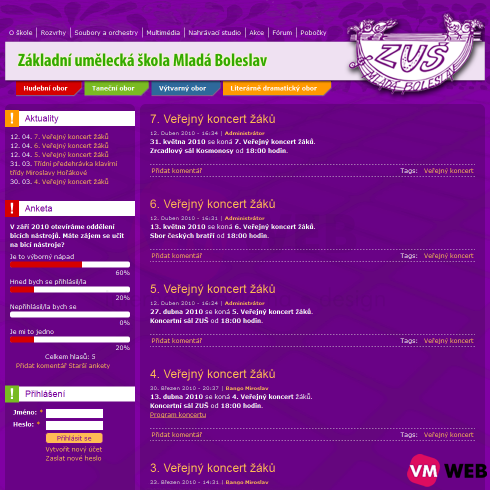 ZUŠMB homepage